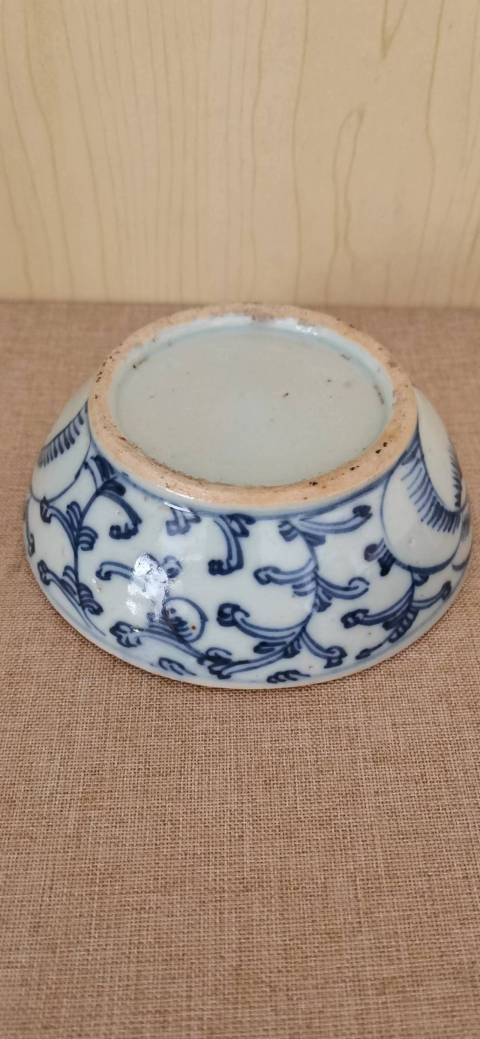 古玩陶瓷清代道光纏枝花囍字紋青花蓋盒拍賣,當前價格1200元