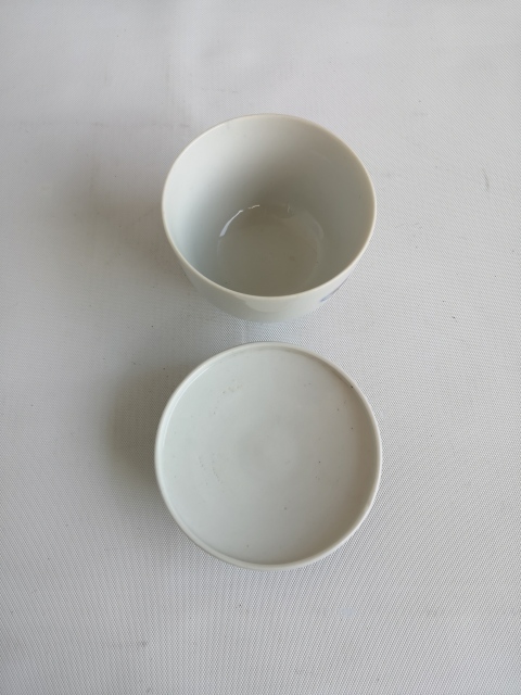 古玩陶瓷出口創匯期青花加彩蓋杯拍賣，當前價格198元