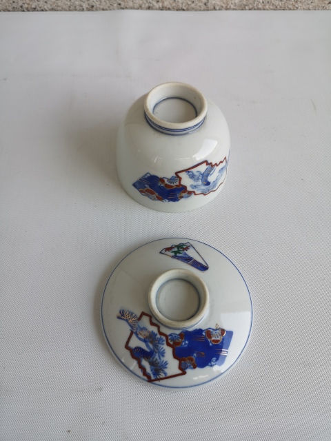 古玩陶瓷出口創匯期青花加彩蓋杯拍賣，當前價格198元