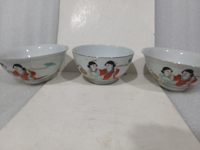 出口創匯期和合二仙彩瓷碗拍賣，當前價格290元