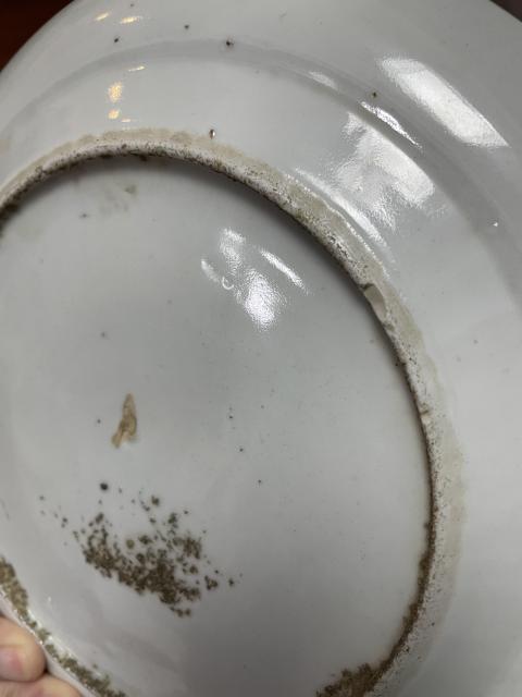 古玩陶瓷清·同治 人物花鳥蝶紋廣彩大盤拍賣，當前價格1380元