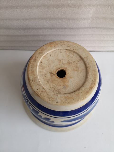 古玩陶瓷解放初期青花花卉紋花盆拍賣，當(dāng)前價(jià)格750元