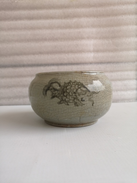 古玩陶瓷清代印花魚紋洗拍賣，當前價格680元