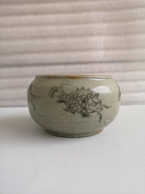 古玩陶瓷清代印花魚紋洗拍賣，當前價格680元