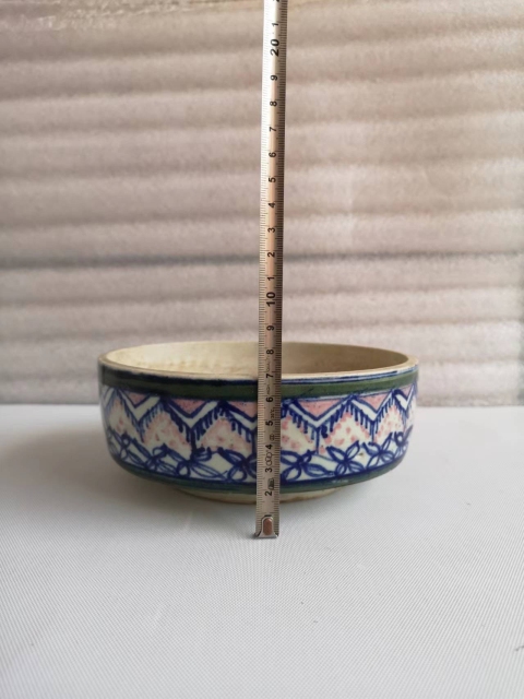 古玩陶瓷晚清民國磁州窯青花加彩蓋盒底拍賣，當前價格168元