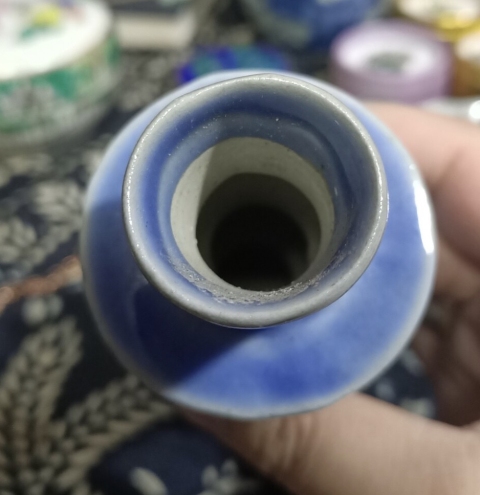 古玩陶瓷民國藍釉燭臺拍賣,當前價格3200元