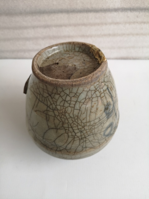 古玩陶瓷清代中期青花罐拍賣,當前價格298元