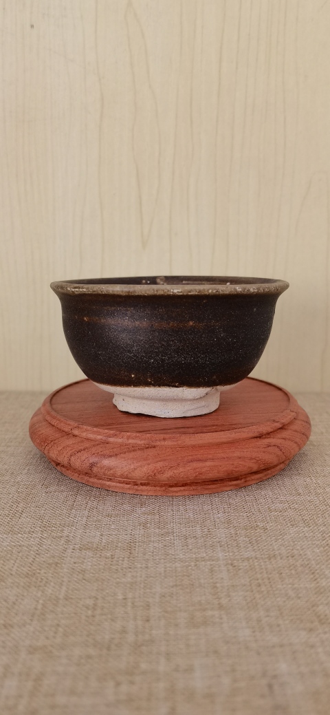 古玩陶瓷宋末元初吉州窯餅足褐釉盞拍賣(mài),當(dāng)前價(jià)格1200元