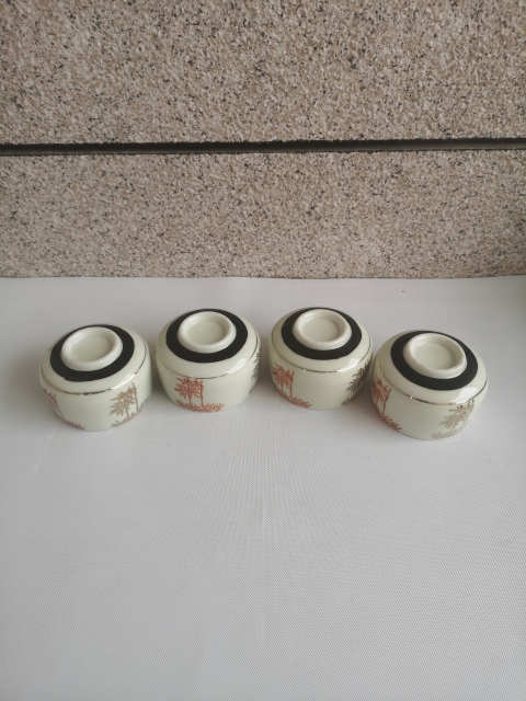 古玩陶瓷八十年代竹紋礬紅描金杯拍賣，當前價格220元