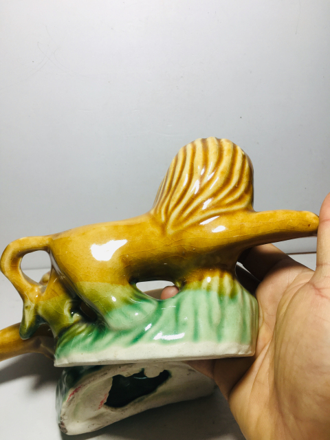 古玩陶瓷獅子像擺件一對拍賣，當前價格99元