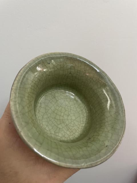 古玩陶瓷明代·青釉高足杯真品鑒賞圖