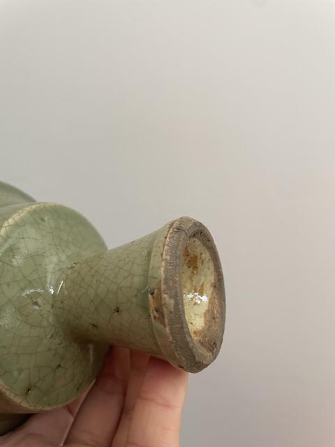 古玩陶瓷明代·青釉高足杯真品鑒賞圖