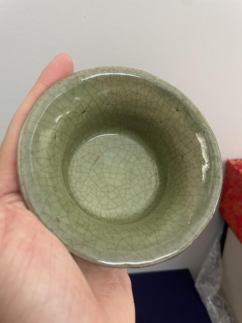古玩陶瓷明代·青釉高足杯真品鑒賞圖