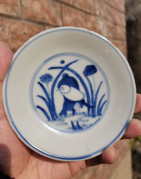 古玩陶瓷清德化窯青花一路連科紋盤拍賣，當(dāng)前價格1600元