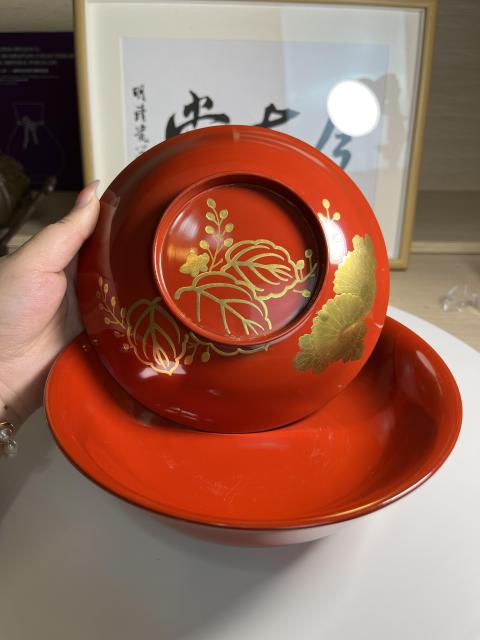 創匯描真金 木胎 漆器大蓋碗820拍賣，當前價格820元