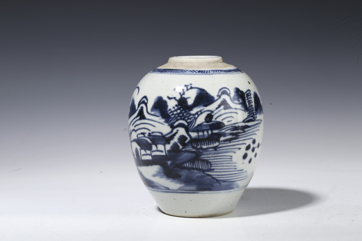 青花山水人物紋瓶 中国古玩 中国美術 域鉴古玩】清中晚期青花山水人物纹瓶拍卖价格/图片/值多少钱