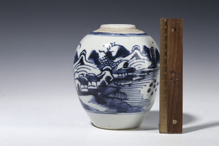 中国古玩　青磁山葡萄文面取花生　31cm13cm 域鉴古玩】清中·青花山水风景纹罐拍卖价格/图片/值多少钱