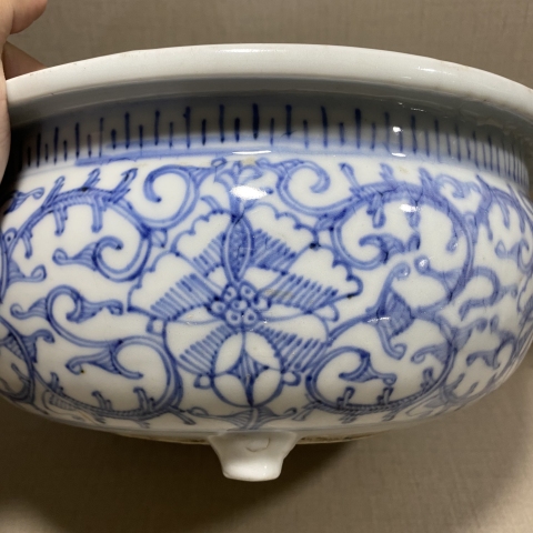古玩陶瓷清代早期德化窯青花香爐拍賣，當(dāng)前價(jià)格1800元