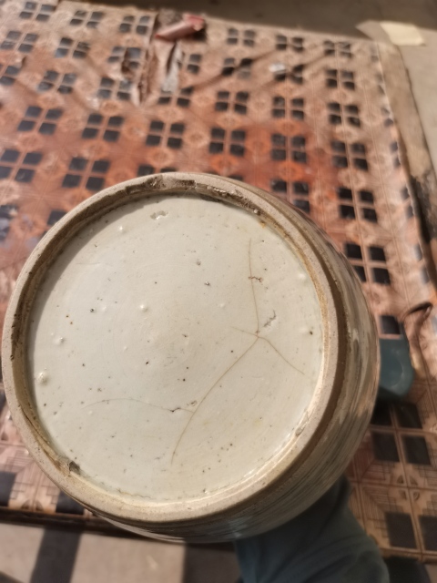 古玩陶瓷乾隆清中期青花山水人物紋罐，大罐子拍賣，當前價格899元