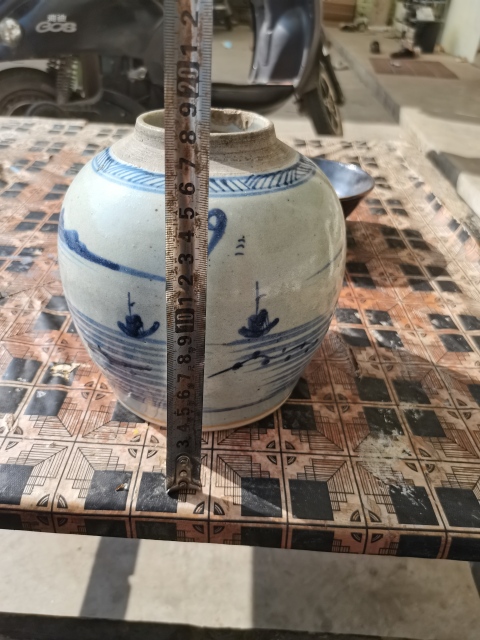 古玩陶瓷乾隆青花山水人物罐拍賣,當前價格3888元