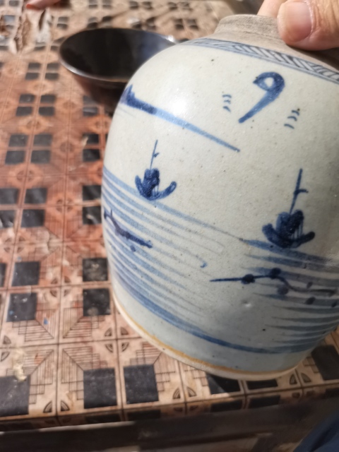 古玩陶瓷乾隆青花山水人物罐拍賣,當前價格3888元