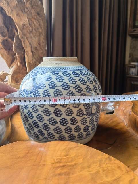古玩陶瓷清中花卉紋青花罐拍賣，當前價格950元