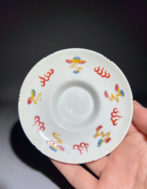 古玩陶瓷（收藏佳品）粉彩龍鳳紋蓋碗一套拍賣，當前價格4888元