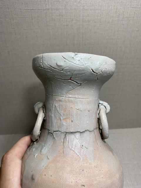 古玩陶瓷宋代雙耳盤口瓶拍賣，當前價格280元