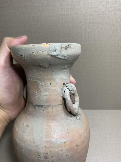 古玩陶瓷宋代雙耳盤口瓶拍賣，當前價格280元
