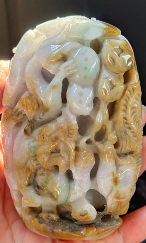 古玩玉器龍鳳擺件把件拍賣，當(dāng)前價格7999元