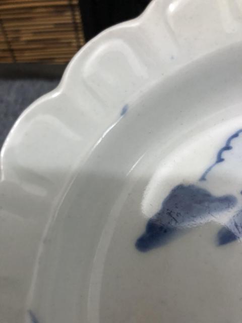 古玩陶瓷民國山水紋青花盤拍賣，當(dāng)前價(jià)格800元