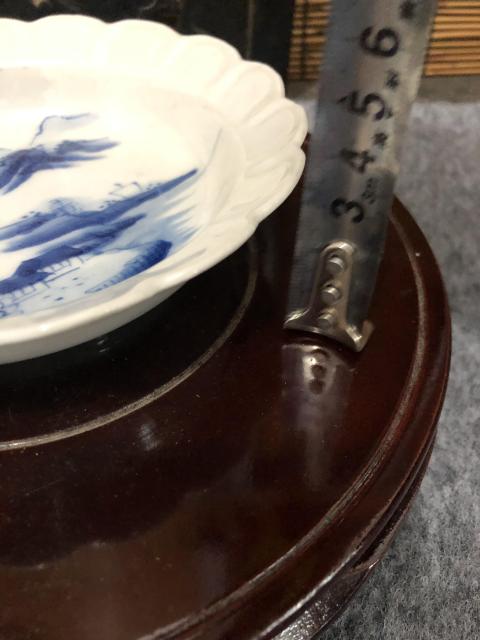 古玩陶瓷民國山水紋青花盤拍賣，當(dāng)前價(jià)格800元