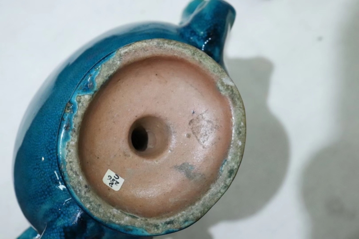 古玩陶瓷孔雀藍仿生壺拍賣，當前價格18800元