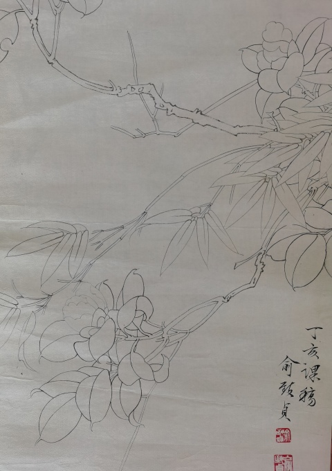 古玩字畫已故國畫大師俞致貞花卉白描圖拍賣,當前價格12000元