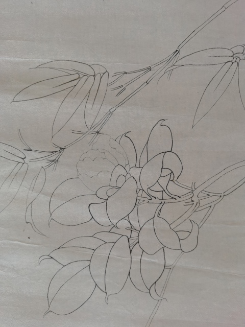 古玩字畫已故國畫大師俞致貞花卉白描圖拍賣,當前價格12000元