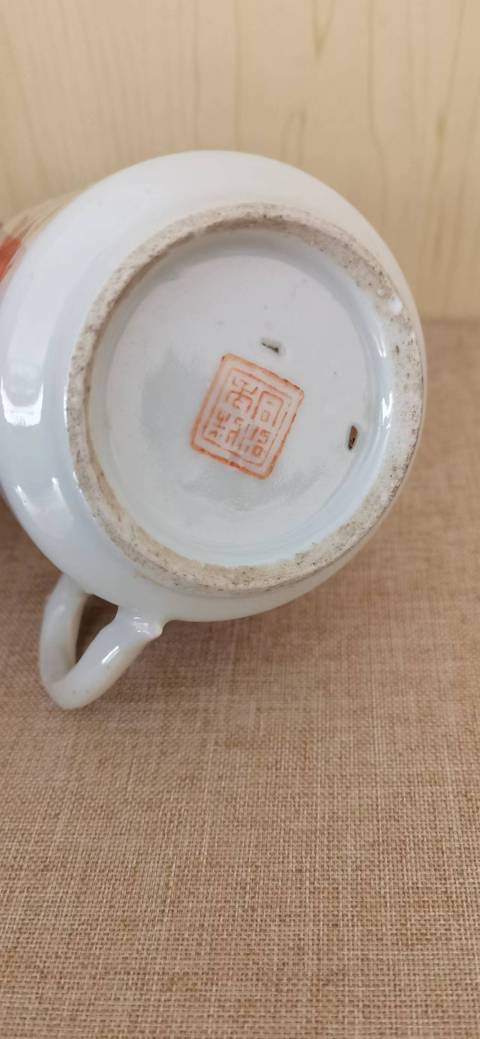 古玩陶瓷清末民國福壽三多紋粉彩杯盤拍賣,當前價格1300元