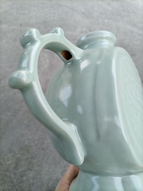 古玩陶瓷冬青釉鳳首扁壺拍賣，當前價格600元