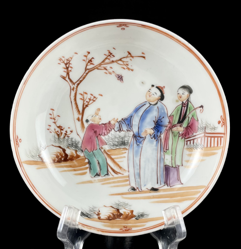 古玩陶瓷清乾隆滿大人粉彩細路人物故事深腹盤拍賣,當前價格3580元