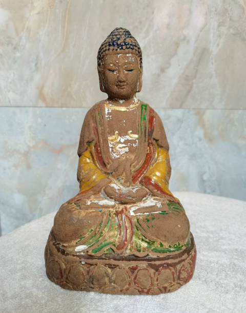 古玩雜項明泥塑佛拍賣,當前價格6000元