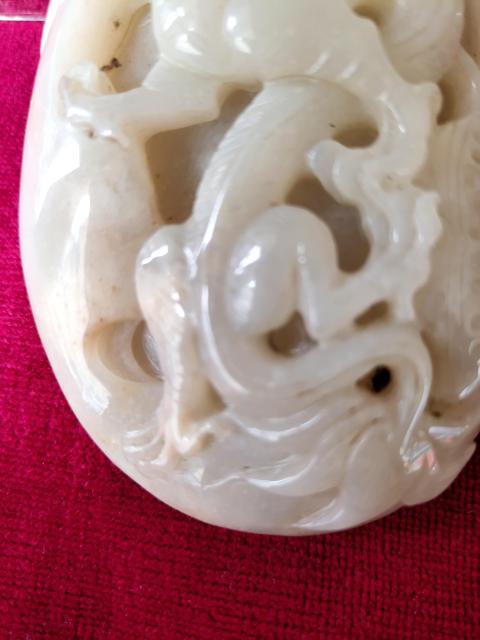 古玩玉器俄料雕龍紋玉把件拍賣，當前價格1500元