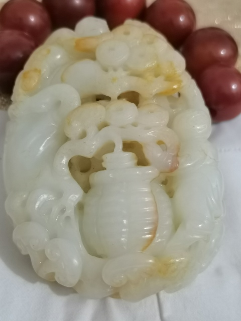 古玩玉器玉佩,和田白玉。和田玉手把件太漂亮了,搖錢樹人物搖錢樹拍賣,當前價格13999元