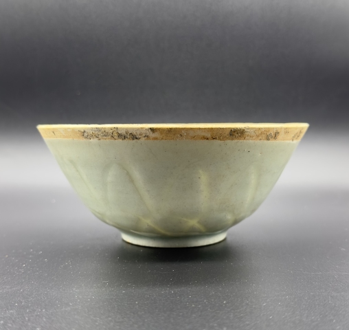 古玩陶瓷南宋湖田影青釉刻劃雙層仰蓮紋面包碗（已保真）拍賣，當前價格6666元