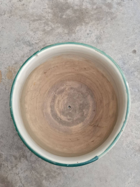 古玩陶瓷清末民國磁州窯青花綠彩花卉紋盆拍賣,當前價格0元