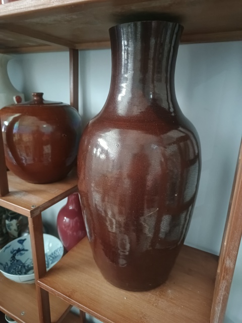 古玩陶瓷清中鈞紅釉羅漢瓶拍賣,當(dāng)前價(jià)格2000元