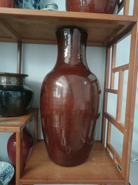 古玩陶瓷清中鈞紅釉羅漢瓶拍賣,當(dāng)前價(jià)格2000元