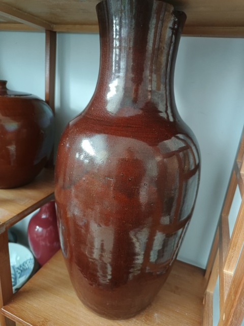 古玩陶瓷清中鈞紅釉羅漢瓶拍賣,當(dāng)前價(jià)格2000元