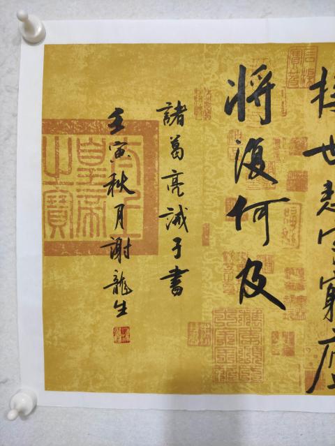 古玩字畫中國硬筆書法協會會員，廣西書法家協會會員謝龍生老師真跡精品書法收藏帶合影拍賣，當前價格788元