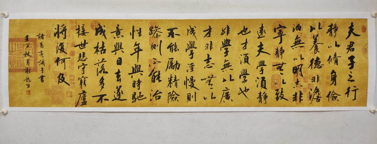 古玩字畫中國硬筆書法協會會員，廣西書法家協會會員謝龍生老師真跡精品書法收藏帶合影拍賣，當前價格788元