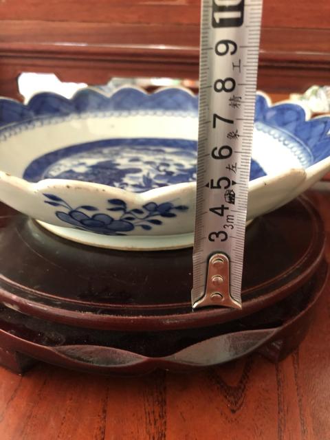 古玩陶瓷清代中期樓臺亭閣山水紋青花花口盤拍賣，當前價格2500元