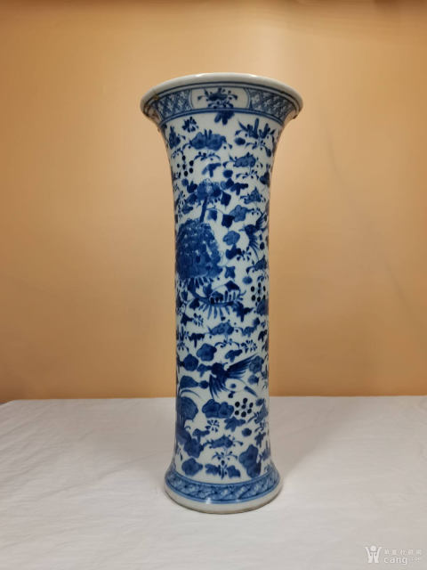古玩陶瓷青化花鳥花觚拍賣,當前價格3900元